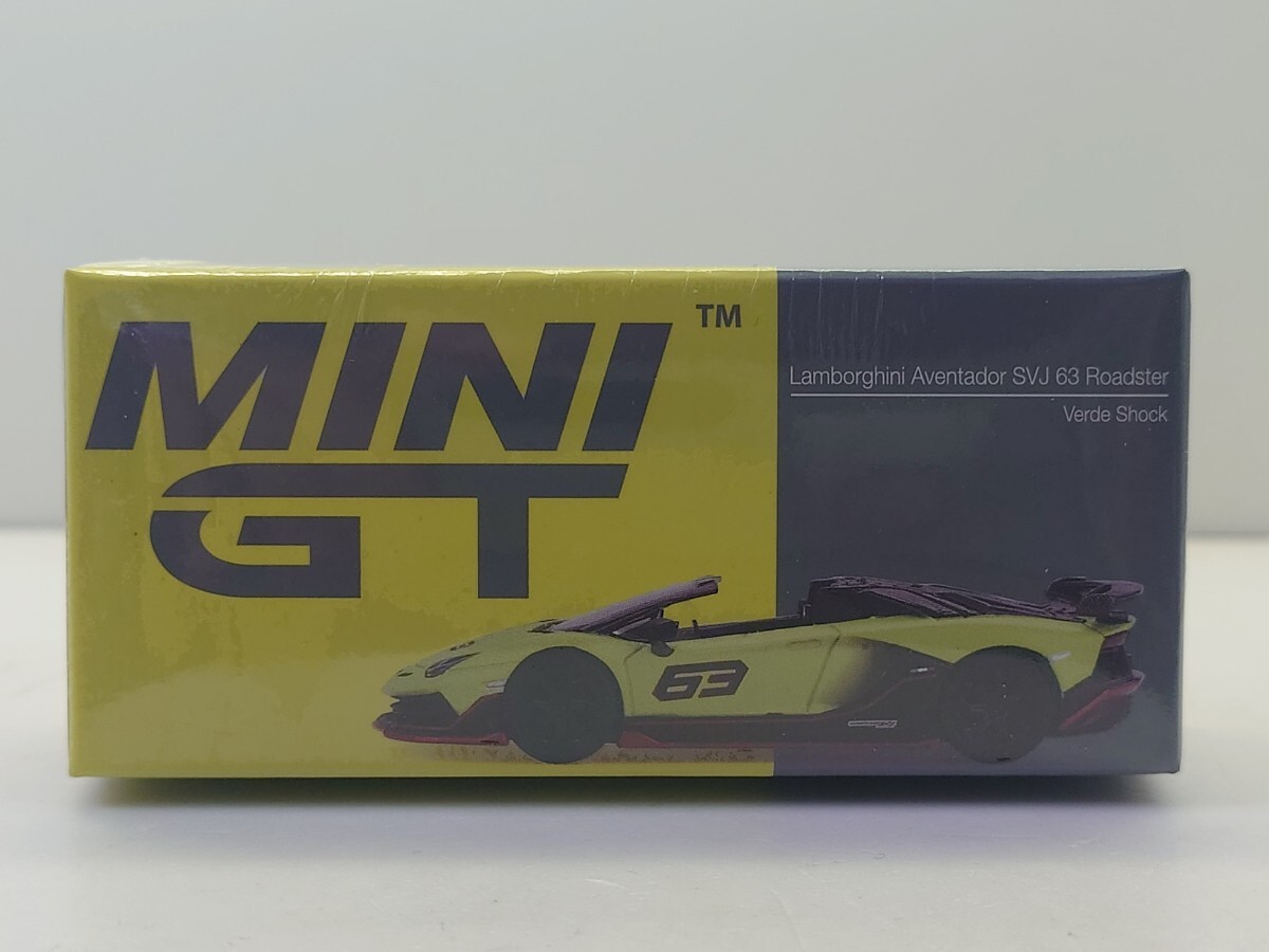 TSM ミニGT 1/64 ランボルギーニ アヴェンタドール SVJ 63 ロードスター ヴェルデショック ライトグリーン 左ハンドル MGT00887-L bdb0/n00拍卖