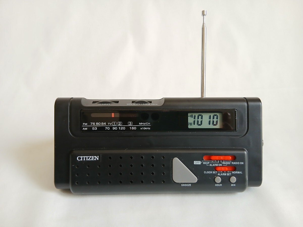 ★CITIZEN★ 通電確認済み シチズン 時計 AM FM ラジオ 緊急時 防災ラジオ ライト付き ワンダーボーイ スポット拍卖