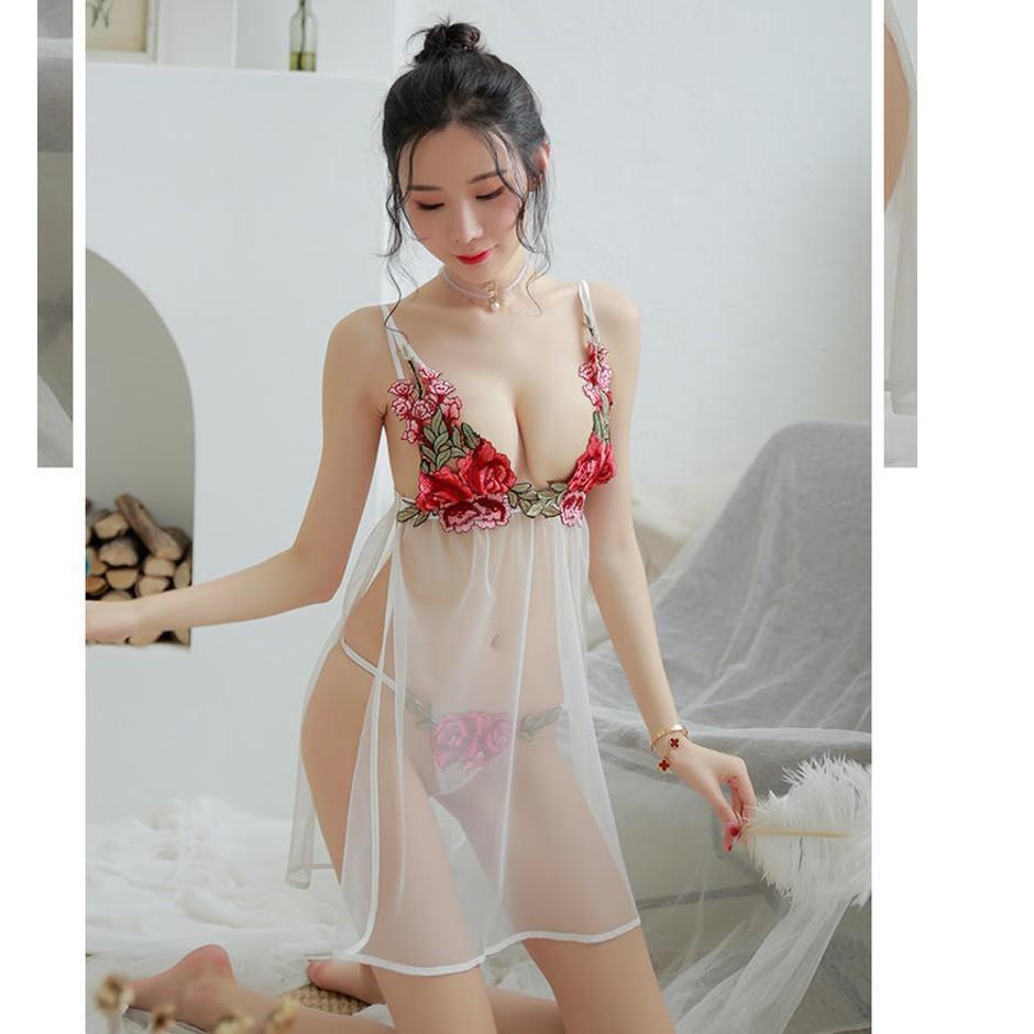 ★高評価★ セクシーランジェリー Tバックセット 横開き ホワイト 情熱の薔薇拍卖