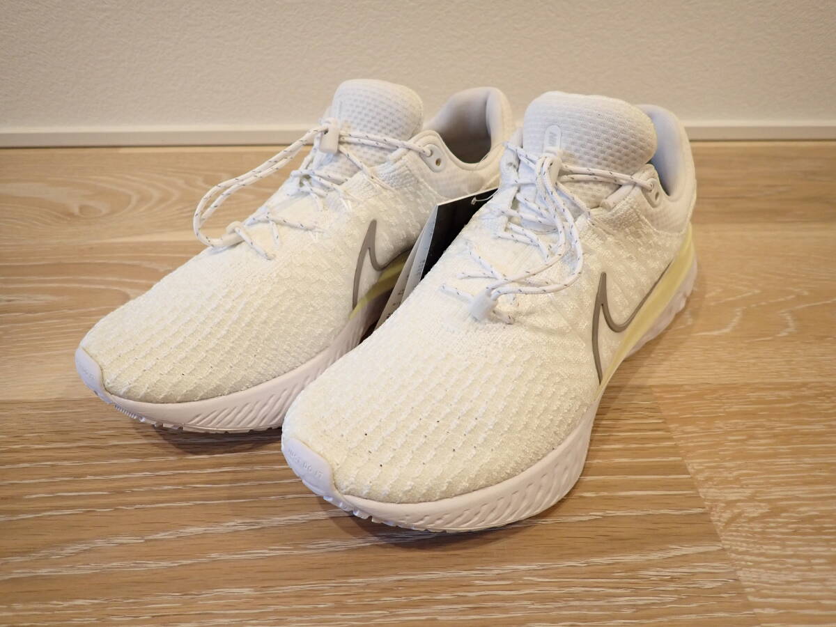 NIKE リアクト インフィニティ ラン フライニット メンズ ロード ランニング シューズ 靴 ホワイト 26.5cm ナイキ拍卖