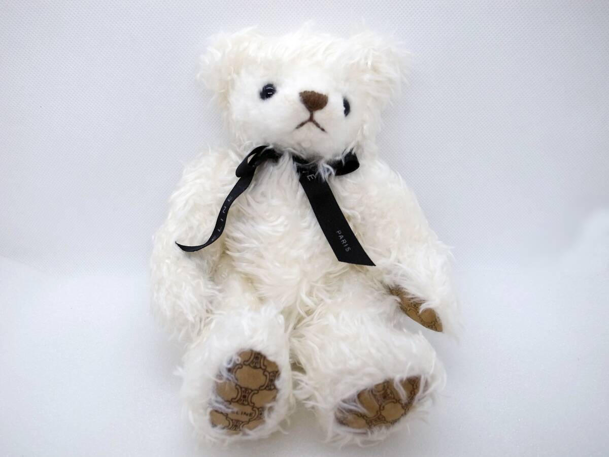 (E) CELINE セリーヌ テディベア ベア クマ ぬいぐるみ ホワイト拍卖