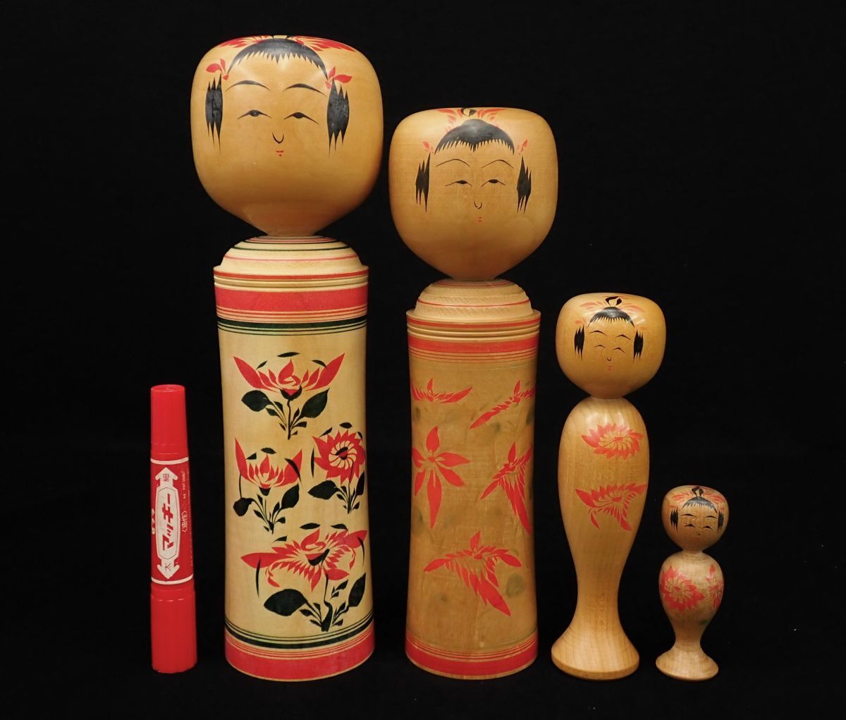 ▲伝統こけし97 大沼健三郎/大沼健吾 4体▲鳴子系/伝統工芸品/消費税0円拍卖