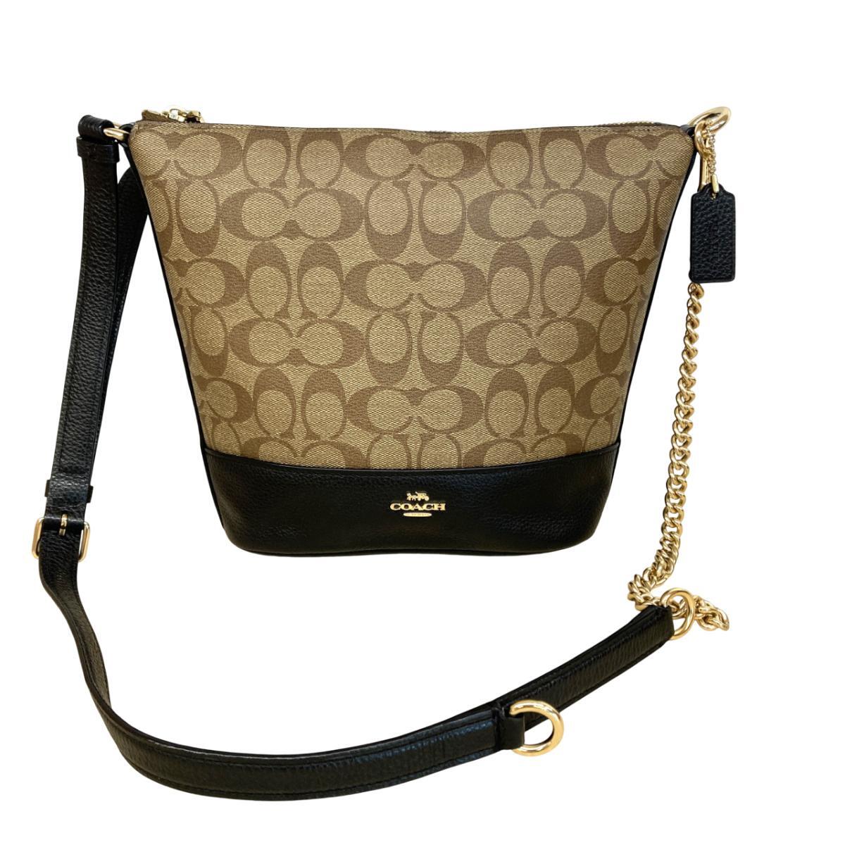 COACH コーチ バッグ Brown ブラウン ブラック PVC レザー シグネチャー スモールパクストンダッフル ショルダーバッグ拍卖