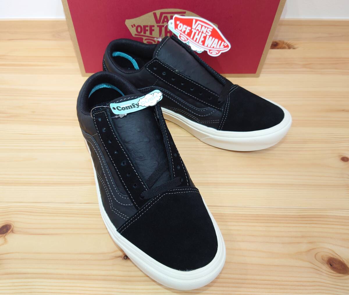 未使用品 26.5cm VANS COMFYCUSH OLD SKOOL (SUEDE / OSTRICH) BLACK / MARSH バンズ コンフィクッシュ オールドスクール ブラック拍卖
