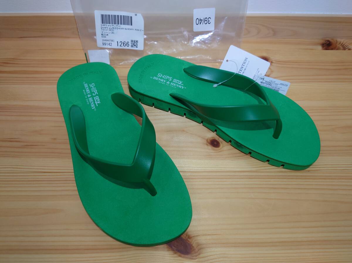 未使用品 HENRY & HENRY / SHIPS any サンダル Mサイズ GREEN グリーン ヘンリー & ヘンリー / シップス エニィ拍卖
