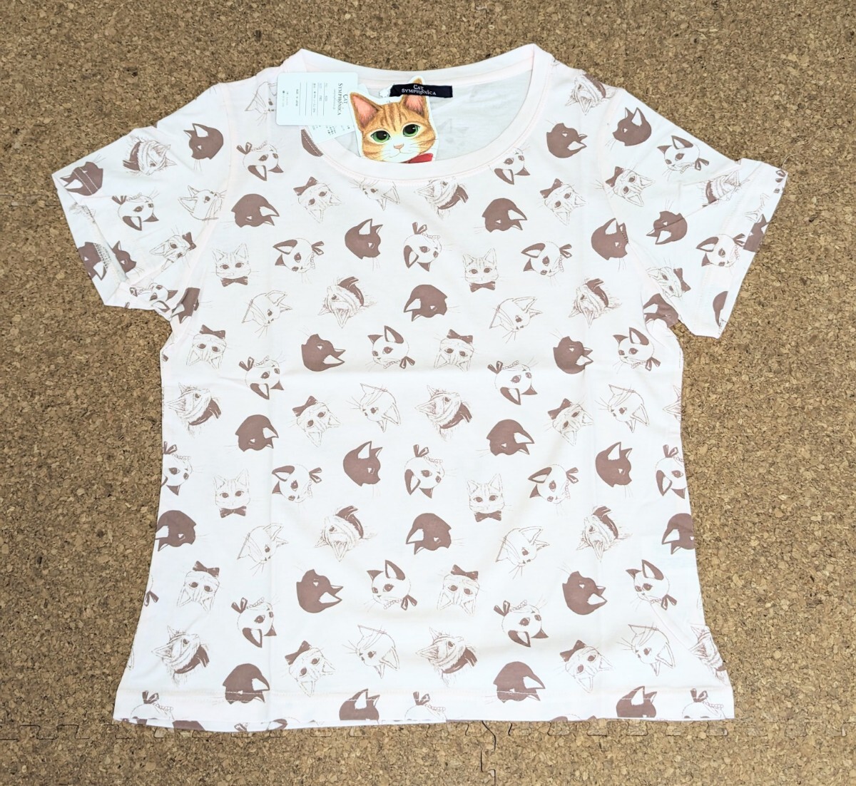 CAT SYMPHONICA Tシャツ 半袖 フリー 猫 いっぱい ピンク キャットシンフォニカ拍卖