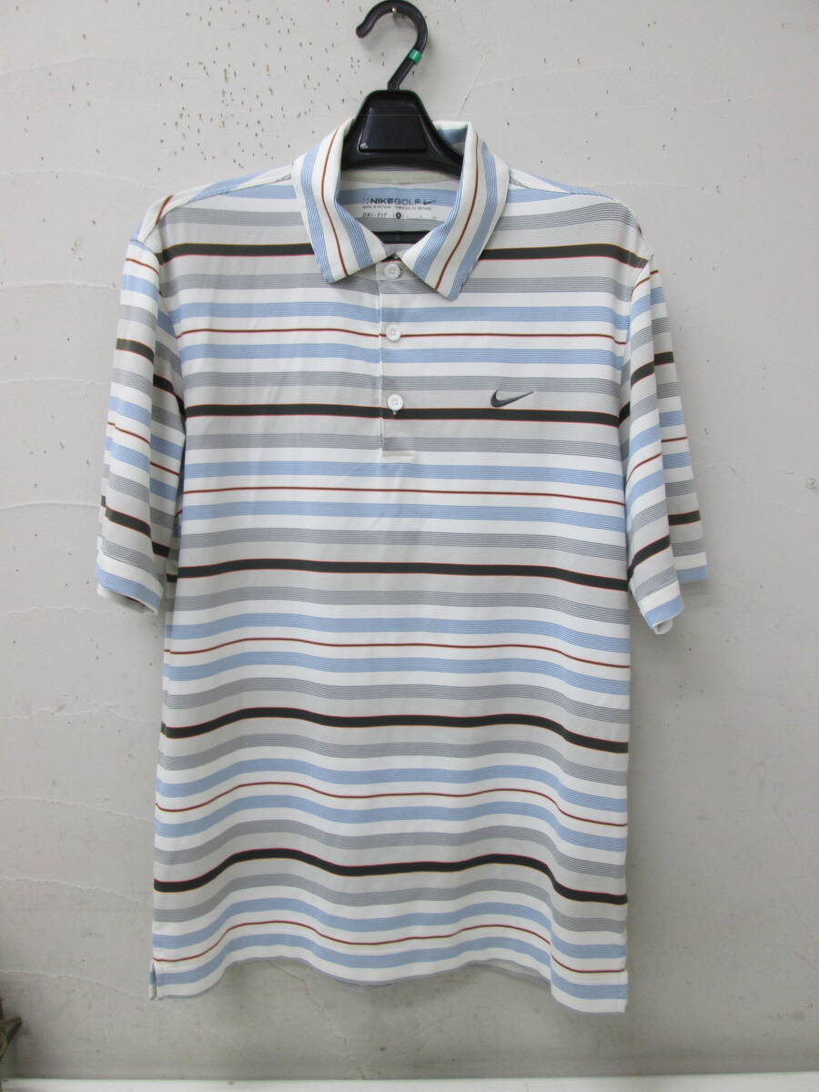 (81)♪NIKE GOLF ナイキ ゴルフ メンズ 半袖ポロシャツ サイズS マルチボーダー マルチカラー 拍卖
