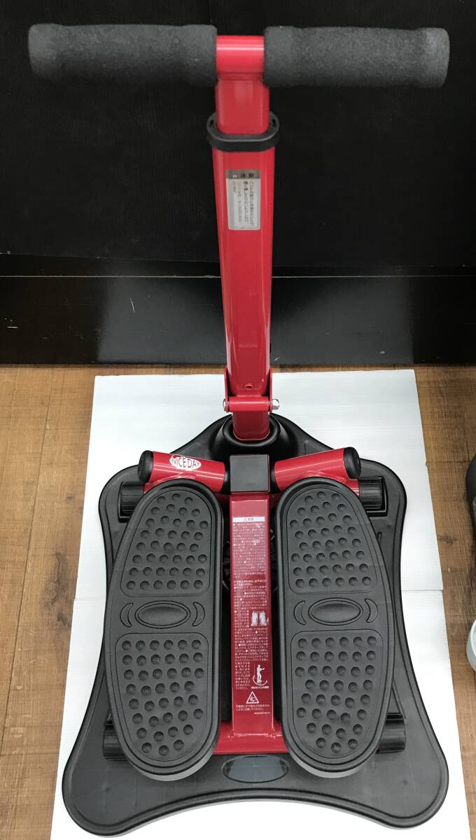 (中古品)健康ステッパー ナイスデイ・専用ハンドル/2点セット NDS-1/レッド ショップジャパン/Shop Japan拍卖