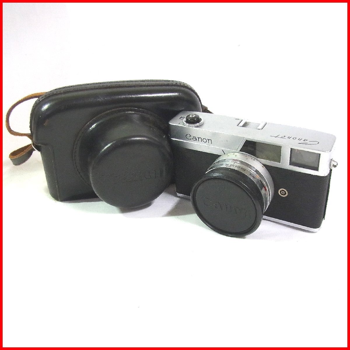 ジャンク●Canon フィルムカメラ canonet●キャノン キャノネット ケース付き 動作未確認 現状渡し 札幌拍卖