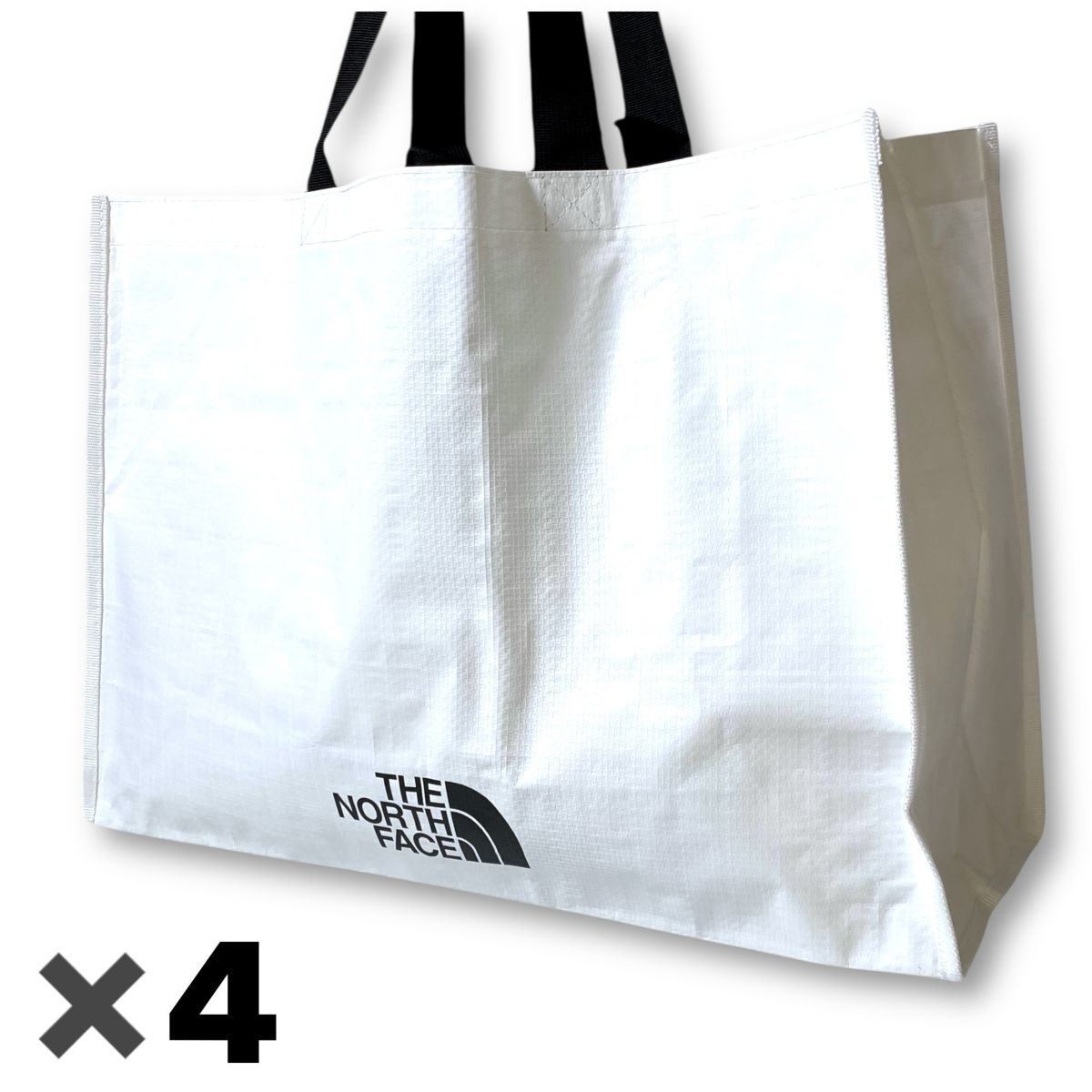 【L】新品 ノースフェイス ショッピングバッグ トートバッグ THE NORTH FACE ショッパー バッグ Lサイズ 白 エコバッグ 4点セット拍卖