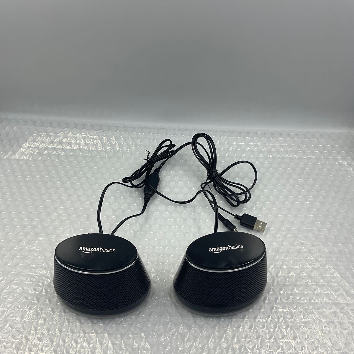 ◎(D1634) ベーシック ダイナミックサウンドスピーカー USB接続 PC コンピュータ ブラック 1セット2 個 (米01)拍卖