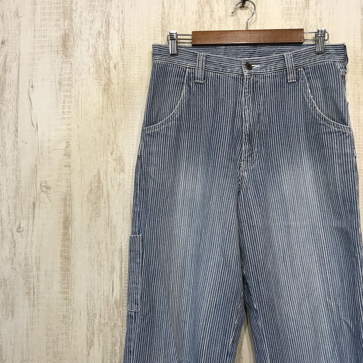 P568☆【ヒッコリー ワークパンツ】HANG TEN ハンテン M拍卖