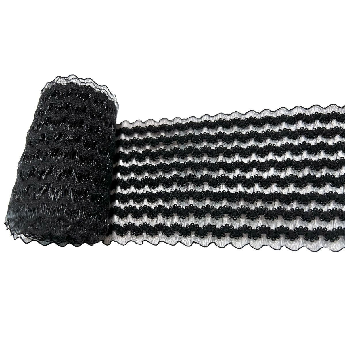 ストレッチ生地 DIY手芸 レースメッシュラバーバンド 弾性 チョーカー造り専用 手首の袖造り シワ隠し 服装素材 黒 幅8cm拍卖