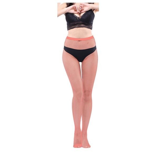 ストッキング 網タイツ レディース 30デニール フィッシュネット ラッセルレース 極小網目 オレンジ拍卖