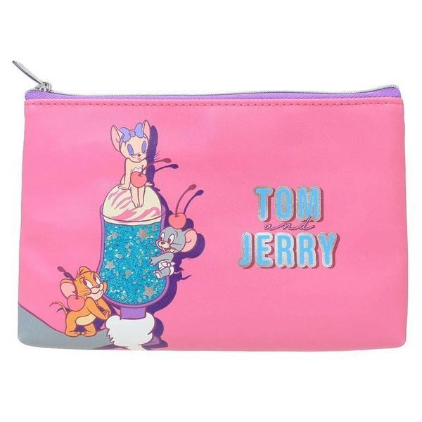 トム&ジェリー フラットポーチ 化粧ポーチ ペンポーチ ペンケース COLORFUL SWEETS ピンク拍卖