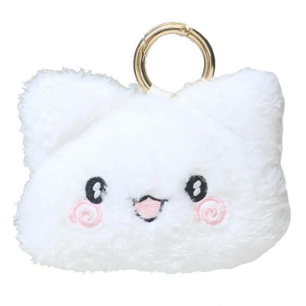 はなまるおばけ ポーチ カラビナ付きミニフェイスポーチ アクセサリーポーチ 小物入れ 蓄光 ふんわり光るシリーズ 口開け拍卖