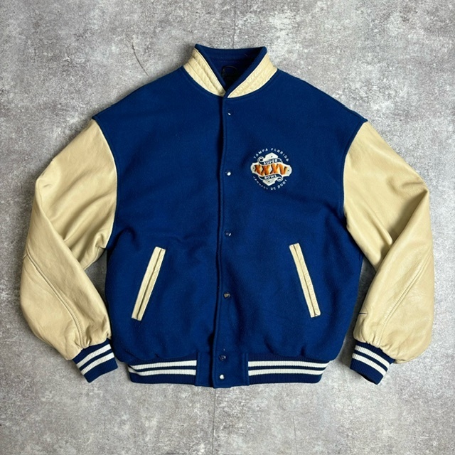 NIKE ナイキ 【menKO031】 ウール レザー スタジャン ブルー レザースタジャン ヴィンテージ vintage カナダ製 スーパーボウル AG拍卖