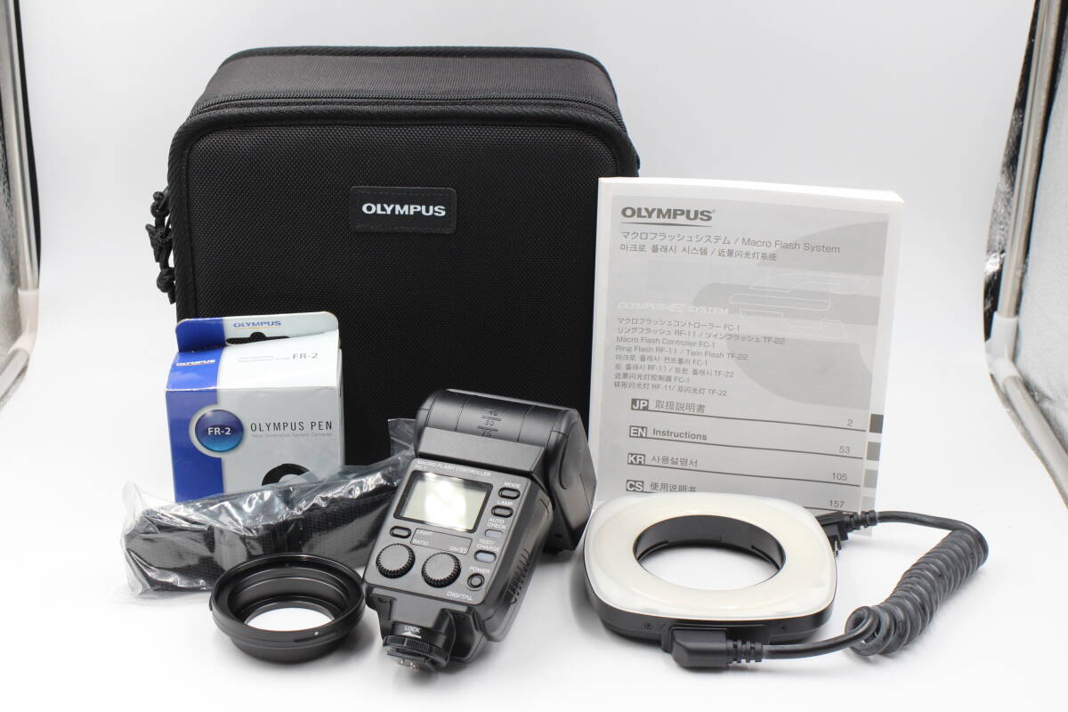 極上品☆オリンパス OLYMPUS SRF-11+FR-2 リングフラッシュセット 純正ケース付 ###13966拍卖