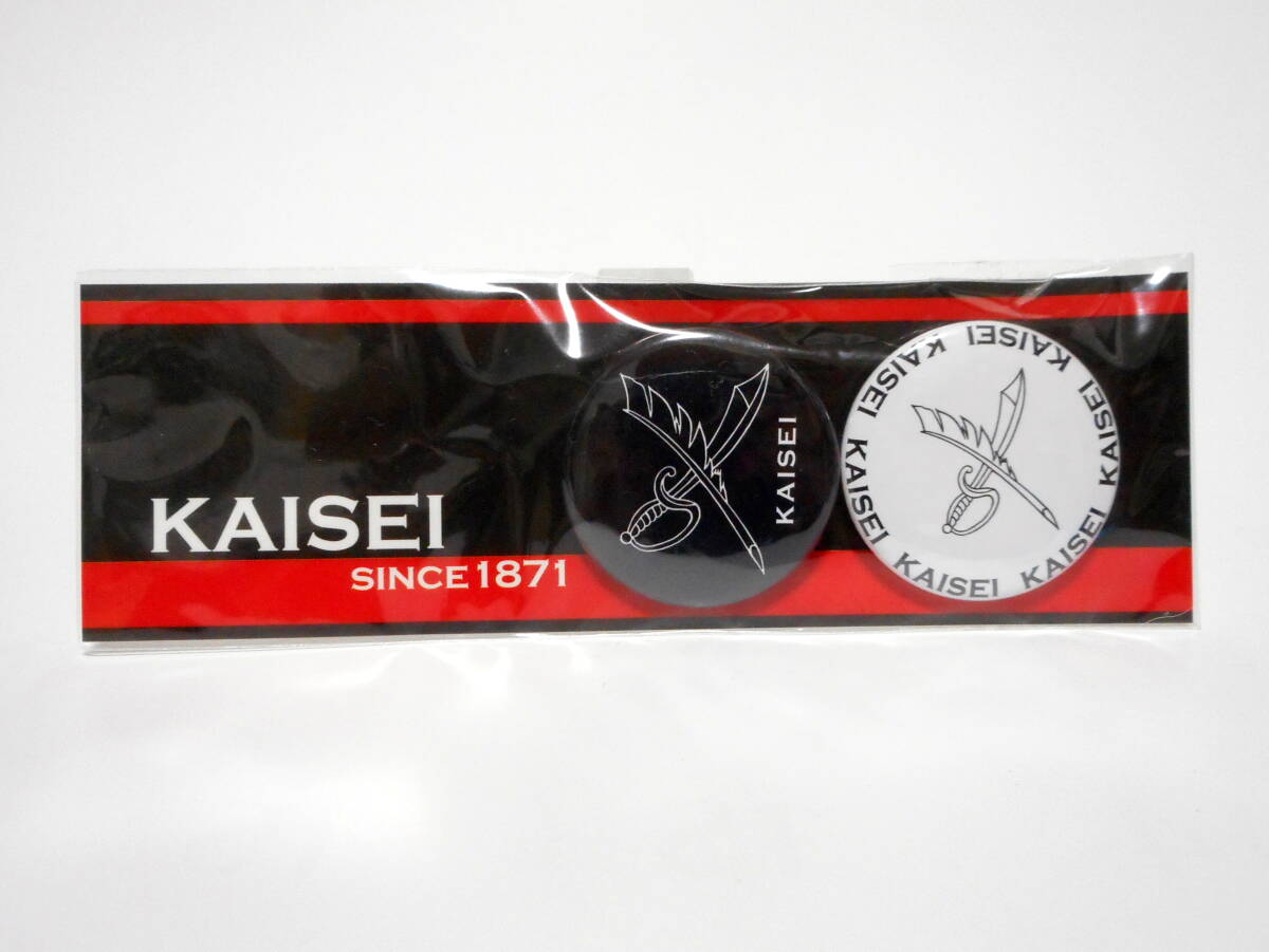開成学園 中学校 高等学校 缶バッジ 2個セット KAISEI ロゴ エンブレム ペン剣 白黒拍卖