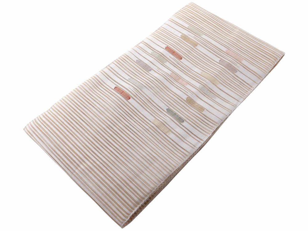 ◆正絹◆お仕立て上がり 夏用 絽 絽綴 名古屋帯 お太鼓柄 ro-317-57 【お洒落 小紋 紬 夏着物 盛夏】拍卖