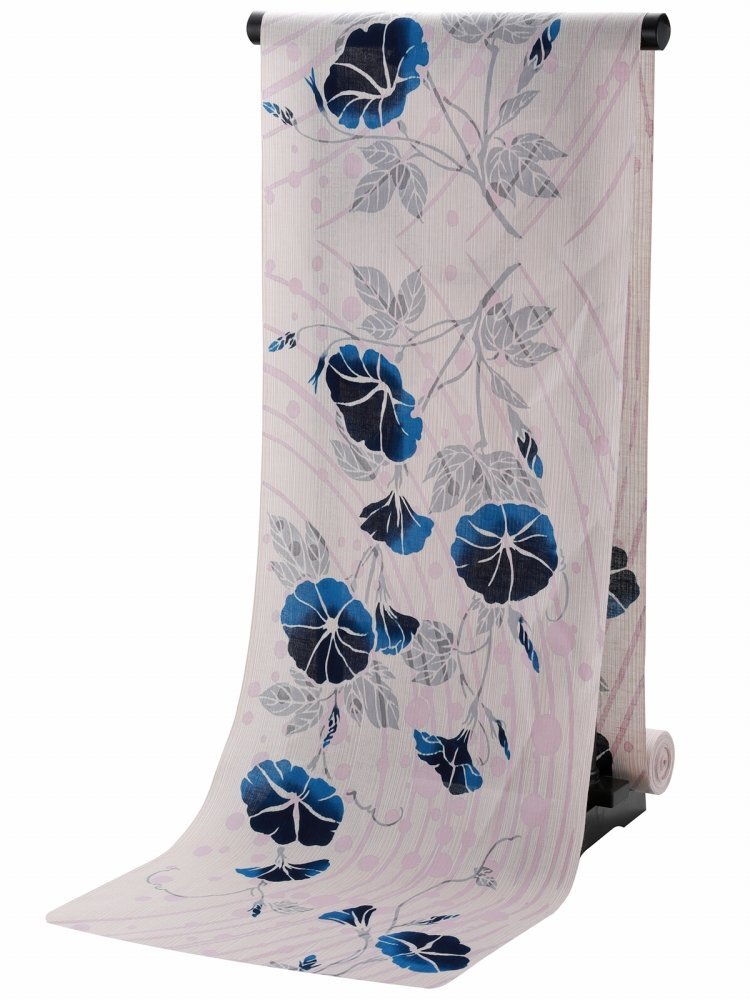 50%OFF◆日本製◆源氏物語 本染 女性用 ゆかた 反物 綿麻 浴衣 未仕立て ge-40 【ブランド レディース オーダー浴衣 お祭り】拍卖