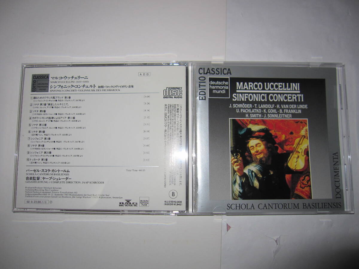 ウッチェッリーニ:シンフォニック・コンチェルト 初期バロックのヴァイオリン音楽 バーゼル・スコラ・カントールム,シュレーダー dhm拍卖