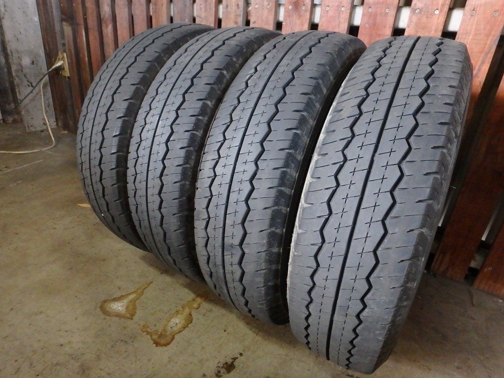 N403 送料無料【165/80R14 97/95(8PR)】ダンロップ SPLT30 夏タイヤ 4本 2021年製 約7-7.5分山拍卖