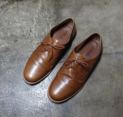 TK 薄手レザー 雰囲気◎ ITALY製 エンリーベグリン HENRY BEGUELIN レザーシューズ 6 短靴 本革拍卖