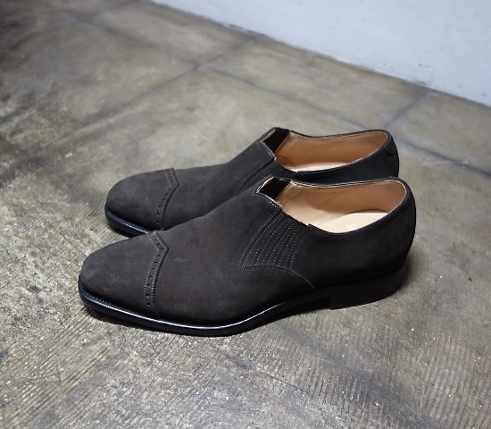 TK 数週間程度 美品 42ND ROYAL HIGHLAND Navy Collection サイドエラスティックシューズ 革靴 レザーシューズ スリッポン拍卖