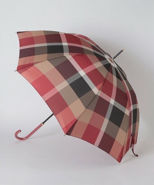■■202503即決■ ブルーレーベルクレストブリッジ新品レッド クレストブリッジチェック雨傘 / 長傘 晴雨兼用 紫外線遮蔽拍卖