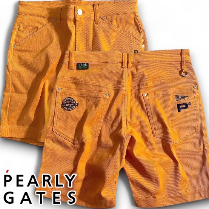 PEARLY GATES パーリーゲイツ 新品 定価2.7万 C/Peドビー 無地 ストレッチ ショートパンツ ゴルフウェア 2132501 150 4 ▲030▼50630w10拍卖