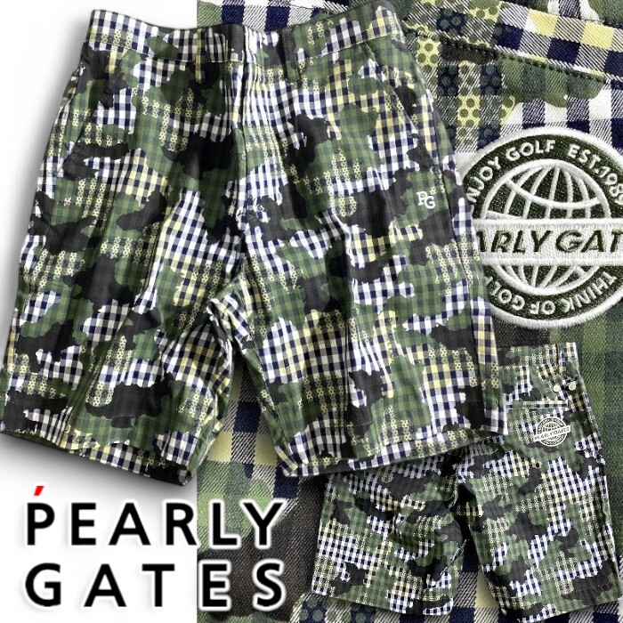 PEARLY GATES パーリーゲイツ 新品 定価3.3万 コードレーン 総柄 ストレッチ ショートパンツ ゴルフウェア 2132519 186 6 ▲036▼50701w02拍卖