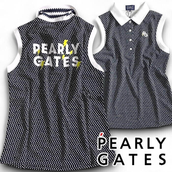 PEARLY GATES パーリーゲイツ 定価2万 日本製 吸汗速乾×遮熱 ノースリーブ ポロシャツ ゴルフ レディース 2260624 121 00▲023▼50617w10拍卖