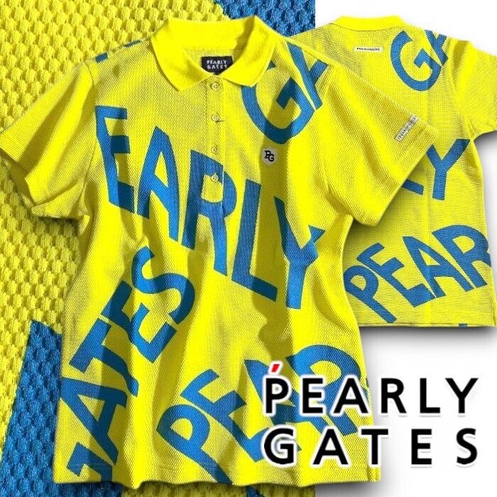 PEARLY GATES パーリーゲイツ 定価2万 夏物 高吸水 ウェーブロゴ 半袖 ポロシャツ ゴルフウェア レディース 2260710 130 0 ▲023▼50401w06拍卖