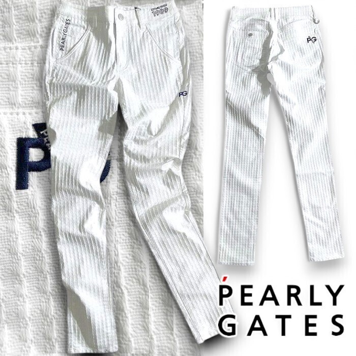 PEARLY GATES パーリーゲイツ 定価2.7万 吸水速乾 アートピケ ストレッチ パンツ ゴルフウェア レディース 2131402 030 00▲030▼50408w03拍卖