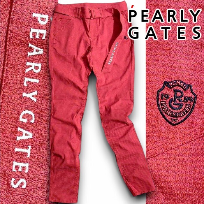 PEARLY GATES パーリーゲイツ 定2.7万 高機能 コットン混ドビー 織り柄 EXストレッチ パンツ ゴルフウェア 2131302 100 00▲030▼50327w10拍卖