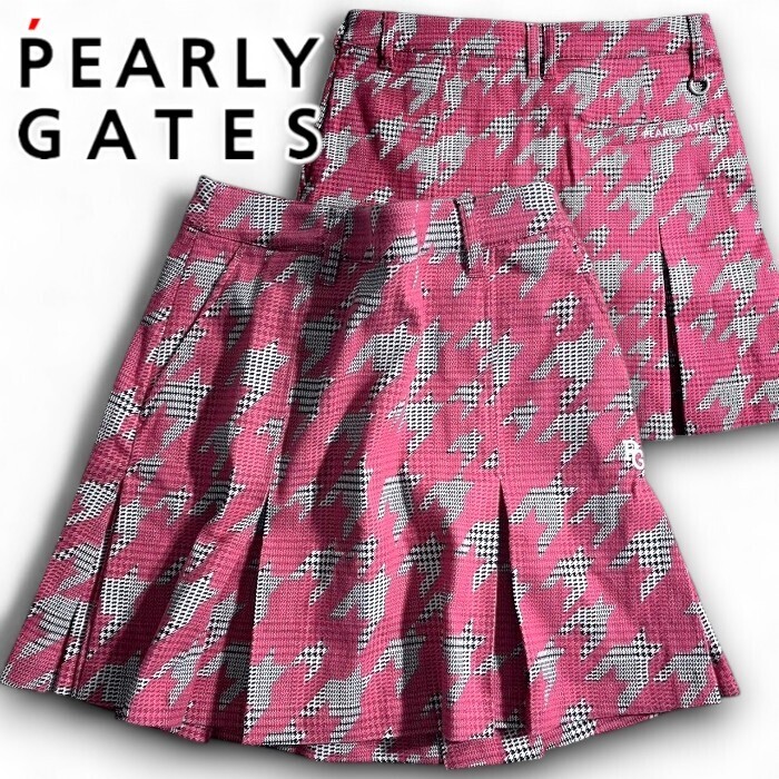 PEARLY GATES パーリーゲイツ 定価3.3万 起毛ジャガード ストレッチ ミニスカート ゴルフウェア レディース 2234912 090 00▲036▼50610w05拍卖