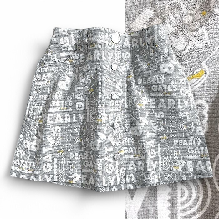 PEARLY GATES パーリーゲイツ 定価3万 最旬春物 GRAFFLEX グログラン 総柄 ストレッチ ミニスカート ゴルフ 2234020 021 00▲034▼50221w01拍卖