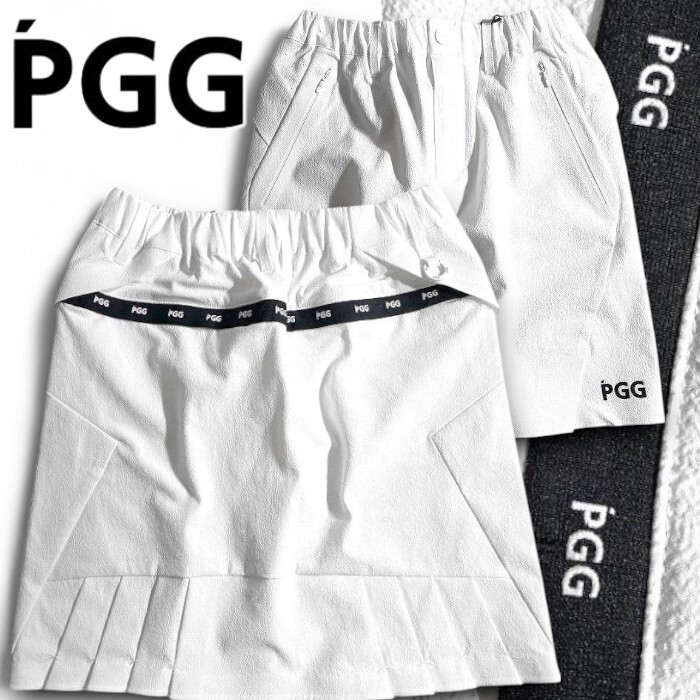 PGG by PEARLY GATES パーリーゲイツ 定2.6万 タスランドビー ストレッチ ミニスカート ゴルフ レディース 2134312 030 0 ▲029▼50716w01拍卖