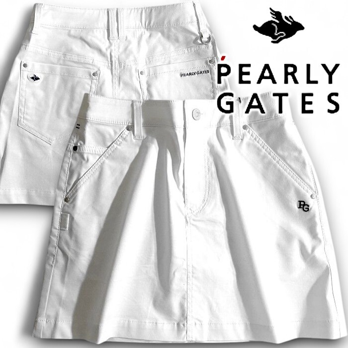 PEARLY GATES パーリーゲイツ 定価2.2万 日本製 C/Peツイル ストレッチ ミニスカート ゴルフ レディース 2934802 030 1 ▲024▼50729w01拍卖