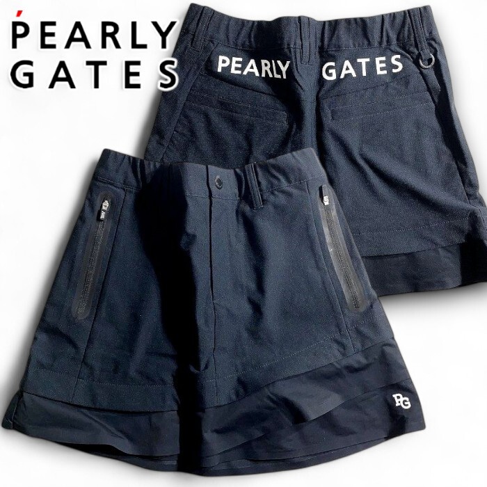 PEARLY GATES パーリーゲイツ 定価2.8万 持続保温 異素材切替 ストレッチ ミニスカート ゴルフ レディース 2234906 120 1 ▲031▼50729w04拍卖
