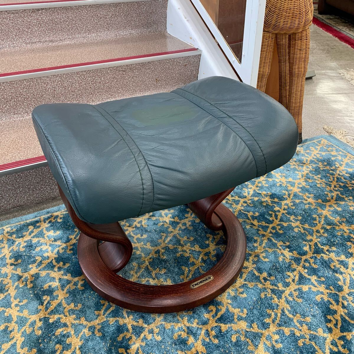 EKORNES エコーネス Stressless ストレスレス オットマン スツール 本革 足置き 764拍卖