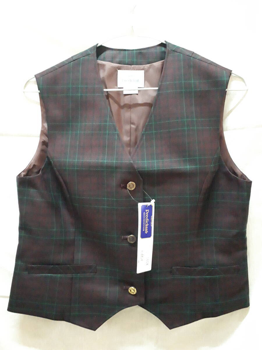 ■S813※送料無料※制服 上着 ベスト ボルドー系 チェック柄 サイズ 180B 中学/高校 学生服 コスプレ 未使用品拍卖