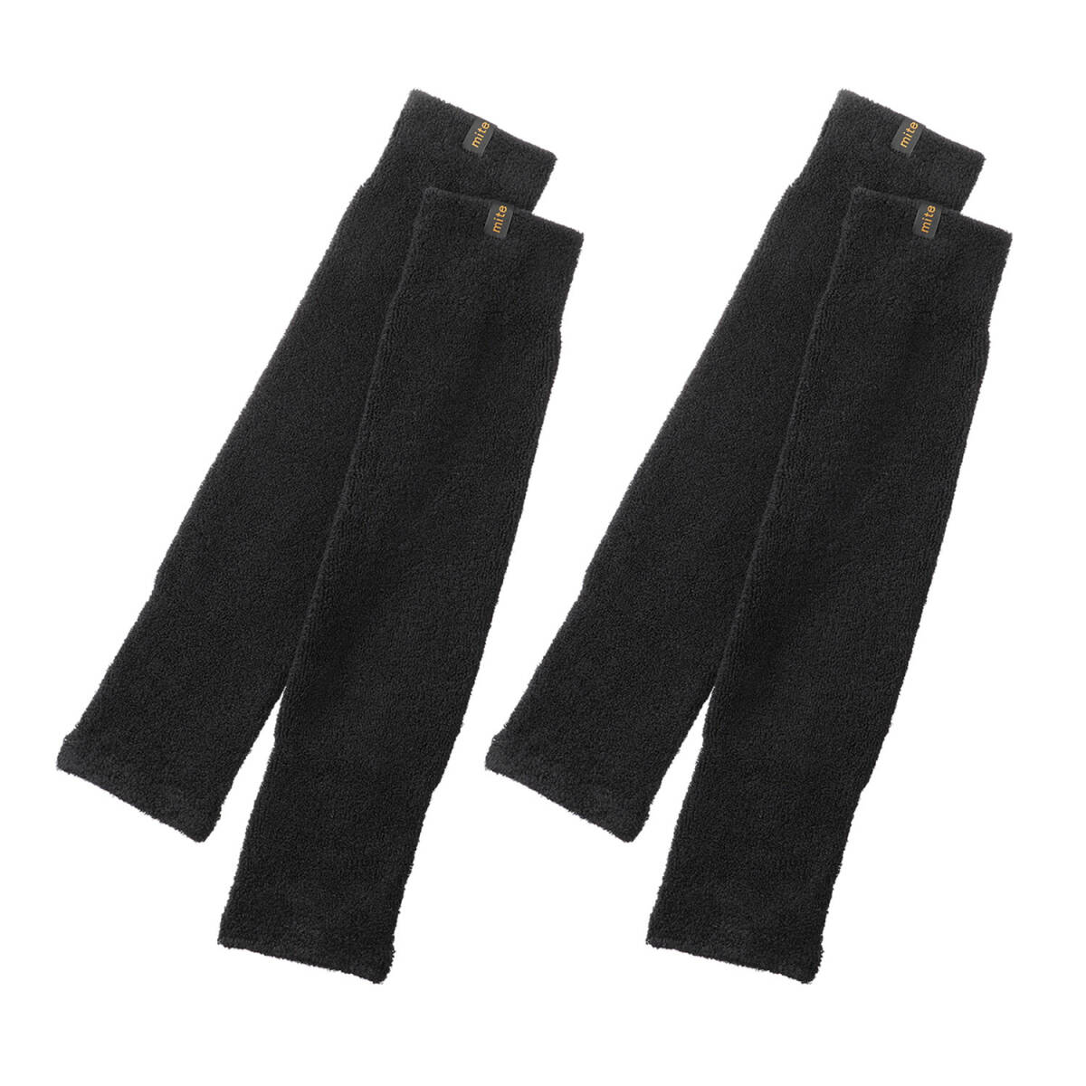 【新品未使用】 mite ミーテ ふっくら しっとり 楽々フィット♪ レッグウォーマー プレミアム 同色2足組 ブラック 【参考価格¥8,800-】拍卖