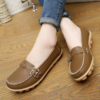 パンプス レディース 歩きやすい ローヒール ぺたんこ ローファー 走れる 柔らかい 春 通勤 軽量 滑り止め カーキ 24cm SALE0513拍卖