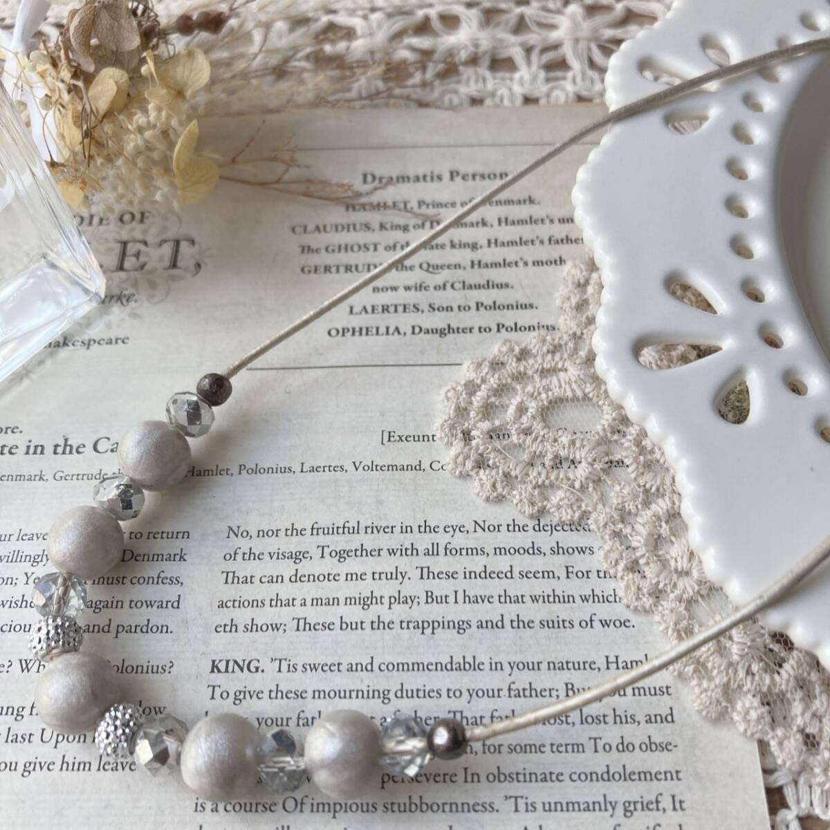 ヴィンテージネックレス ガラス ラインストーン キラキラ☆vintage jewelry accessoriesR0816拍卖