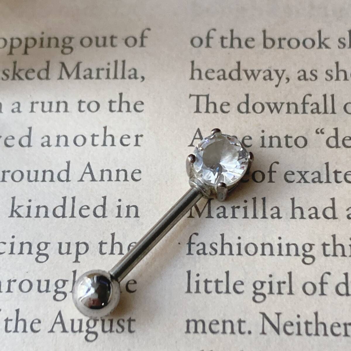 へそピアス ボディピアス ダイヤ調 シンプル ジュエル 6mm サージカルステンレス 美品☆vintage jewelry accessoriesR0858拍卖