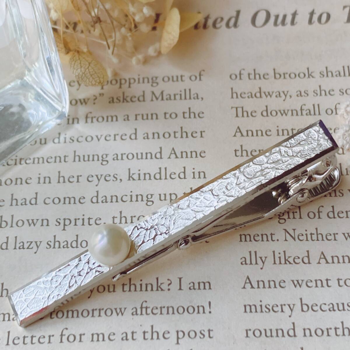 ヴィンテージタイピン タイバー パール ネクタイピン タイピン シルバー 美品☆vintage jewelry accessoriesR0907拍卖