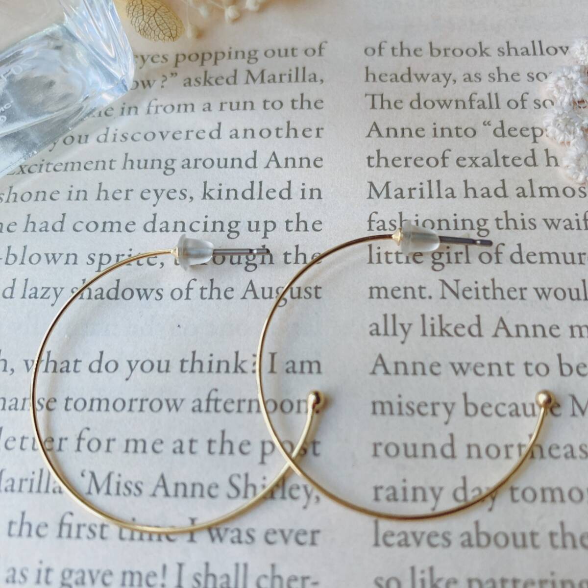 ピアス ゴールドトーン フープピアス シンプル 細目 3cm 未使用品☆vintage jewelry accessoriesR0936拍卖