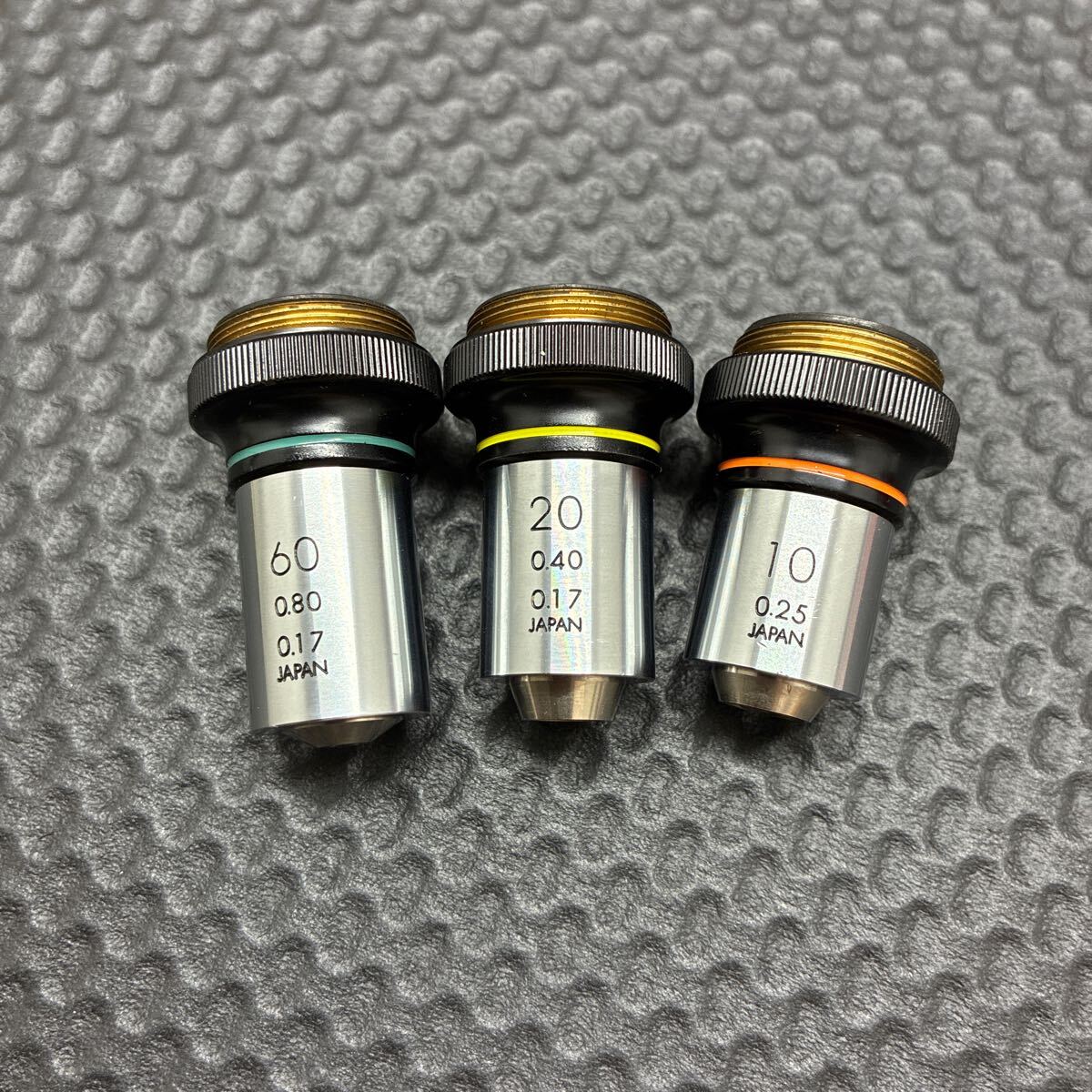 OLYMPUS 60 0.80 0.17 20 0.40 0.17 10 0.25 対物レンズ 顕微鏡 部品 パーツ 光学機器 拍卖